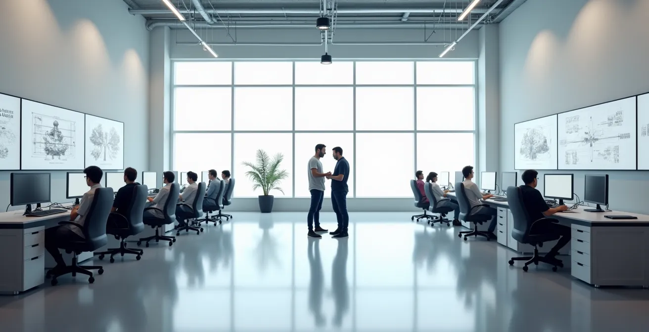 E-Sport Coaching Session mit professionellem Trainer und Spieler bei der Analyse von Spielzügen