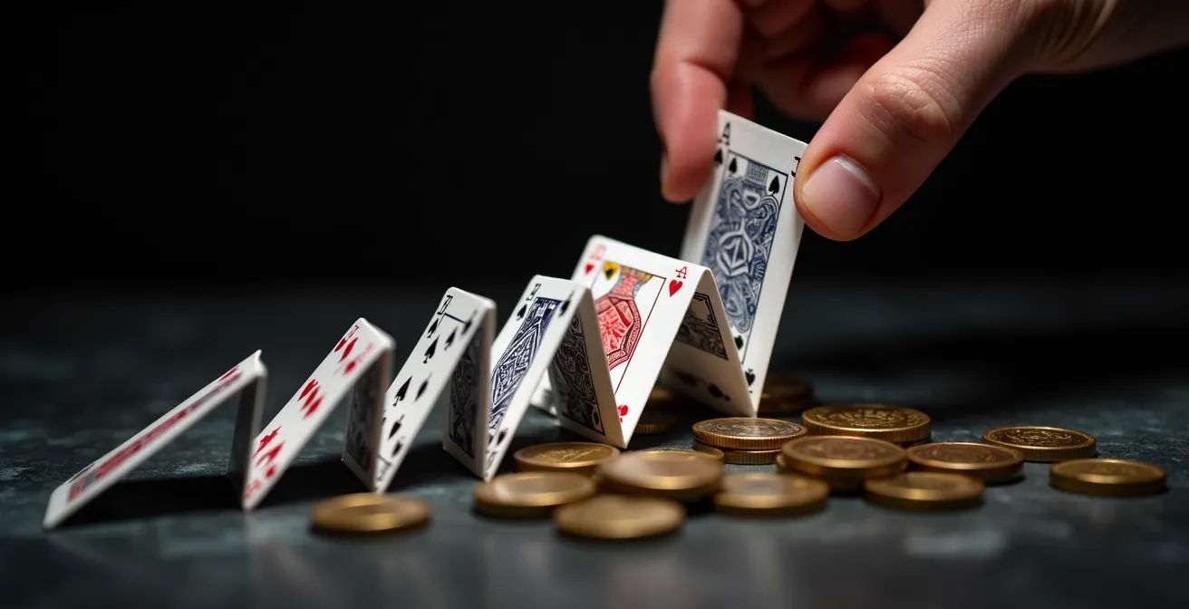 Symbolische Darstellung der Warnsignale bei Spielsucht