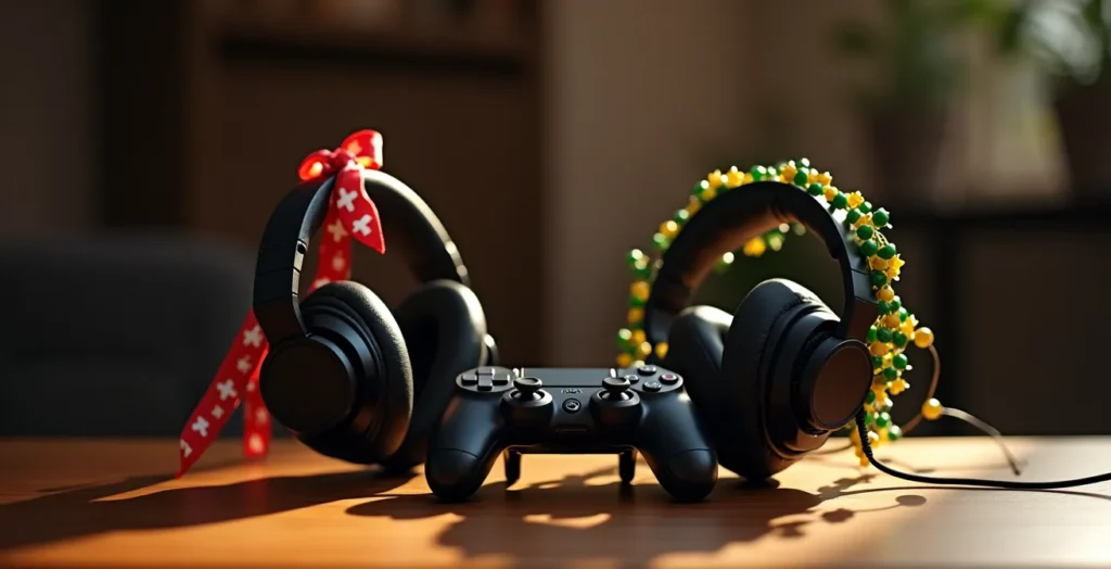Ein Gaming-Setup, das symbolisch die Freundschaft zwischen der Schweiz und Brasilien darstellt, mit kulturellen Objekten beider Länder. Ein Gaming-Setup, das symbolisch die Freundschaft zwischen der Schweiz und Brasilien darstellt, mit kulturellen Objekten beider Länder.